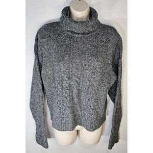Pendleton Sweater Womens L Gray 100% Lambswool‎ Turtleneck Cable Knit Vintage